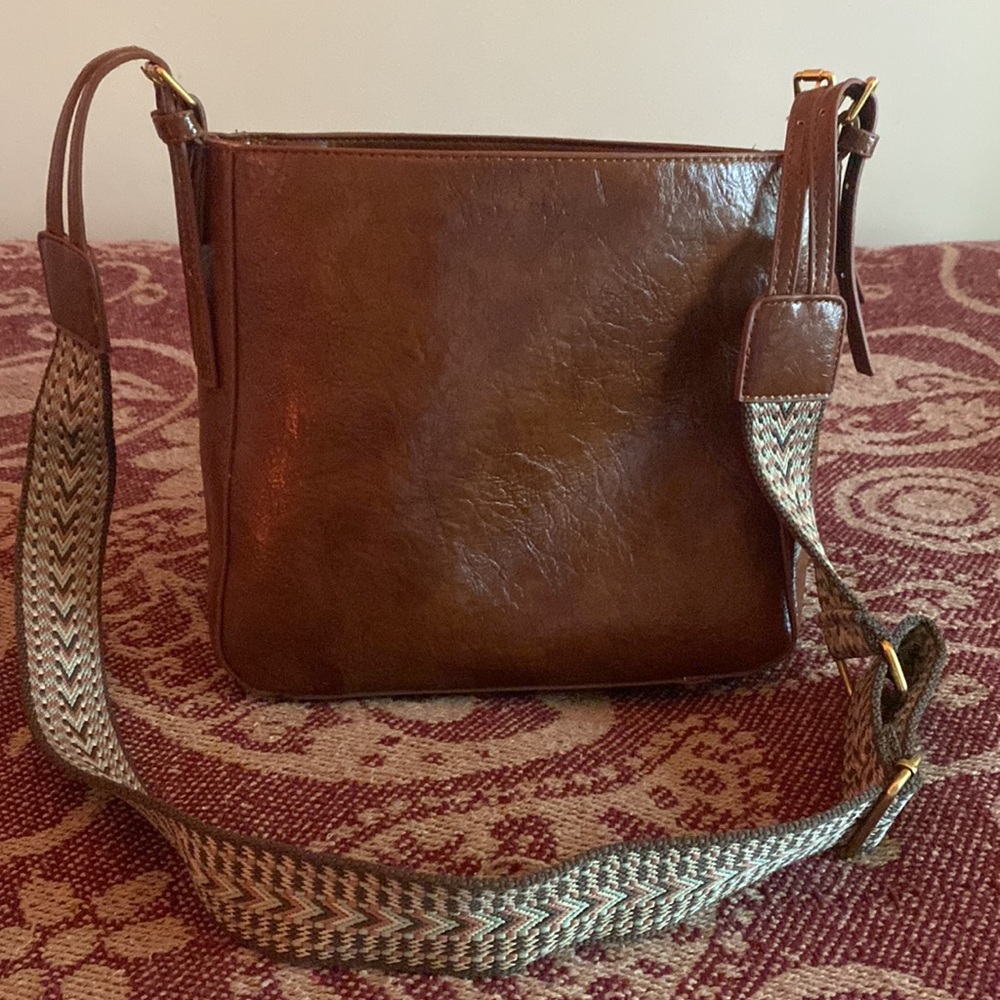 boho brown leather purse🤎